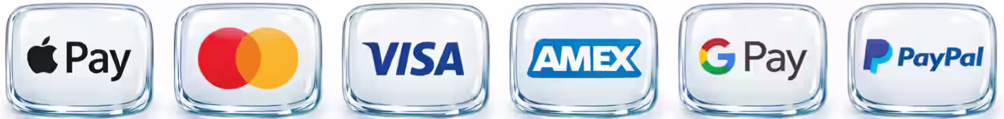 Accepted payment methods: Visa, Mastercard, American Express, PayPal
